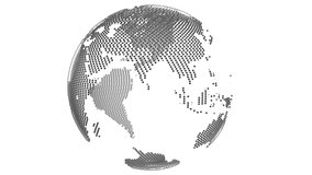 4K Dotted world revolves round dotted map Flashing loop Animation. Particle Earth Digital Hologram Technology Concept. Futuristic Business Global Network Data Globe Map Cyberspace Background. - Powered by Shutterstock - Get 15% off with code: PIKWIZARD15