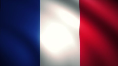 Flag of France Waving in the Wind (Zoom Out)