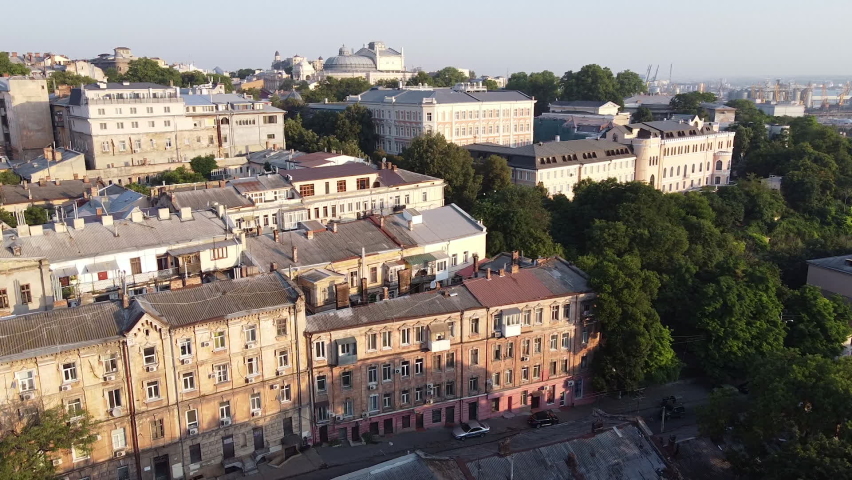 Odessa Ukraine old architecture along Polish downhill