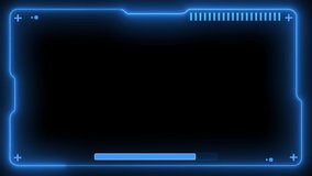 4K HUD Blue Futuristic Elements Virtual Hi Technology Future Frame Background Animation. Poor Interference Signal Screen User Control Interface Panel. Motion Game Display Abstract VHS Noise. - Powered by Shutterstock - Get 15% off with code: PIKWIZARD15