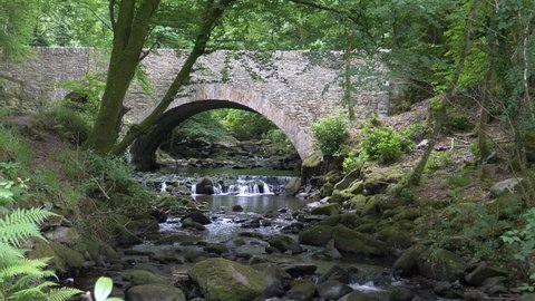 Small Concrete Bridge Over Rocky Stream In Killarney National Park, County Kerry, Ireland. static