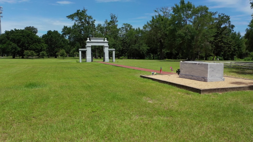 Aerial view of Confederate Cemetery in Gulfport, Mississippi