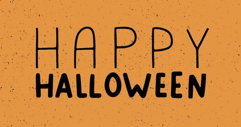 Animated Halloween banner or header. Laughing mouth and happy Halloween lettering on black background. Hand drawn illustration