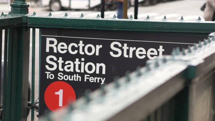 Rector Street Subway Entrance in New York City