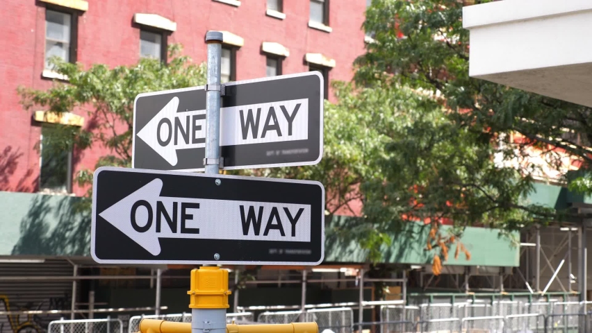 One way Sign In NYC Street