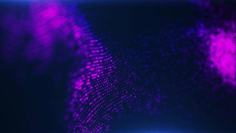 Abstract Purple Particles Background. Particles And Dark Background 4K. Beautiful Abstract Background. Particles Waving.