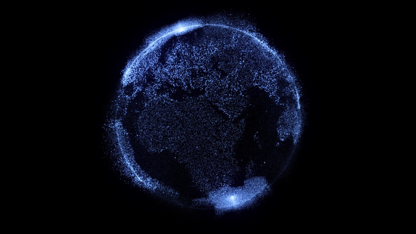 4K Futuristic digital data Globe earth Map Cybersecurity and technology Animation.Stok Video,BIG DATA EARTH The Blue Marble teamwork Digital Clouds Earth rotating animation social future technology | Shutterstock HD Video #1076839280