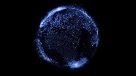 4K Futuristic digital data Globe earth Map Cybersecurity and technology Animation.Stok Video,BIG DATA EARTH The Blue Marble teamwork Digital Clouds Earth rotating animation social future technology