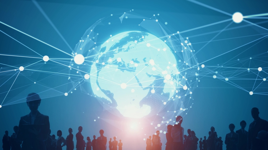Global communication network concept. Worldwide business. Human resources. | Shutterstock HD Video #1076839706