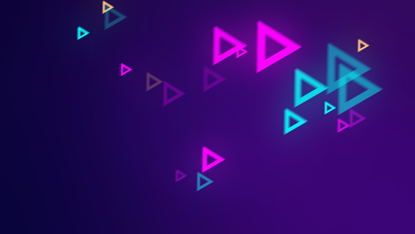Glowing multi-colored triangles move at different speeds at different distances from each other. A vibrant and dynamic backdrop for unusual demonstrations and presentations. Looped
 Royalty-Free Stock Footage #1076850044