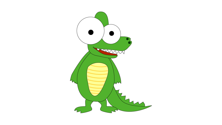 The Loop Drawn Cartoon Crocodile