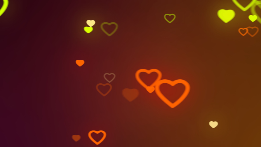 Glowing multi-colored hearts move at different speeds at different distances from each other. A vibrant and dynamic backdrop for unusual demonstrations and presentations. Looped
 Royalty-Free Stock Footage #1076854928
