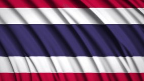 Thailand flag in motion. National background. Smooth fabric waves. 4K video. 3D rendering.