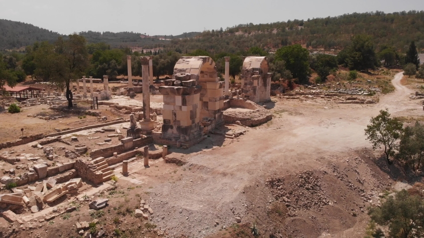 Stratonikeia Ancient City, known as City of Gladiators. Northen City Gate and Sacred Road of Stratonicea and Lagina. Mugla, Turkey.