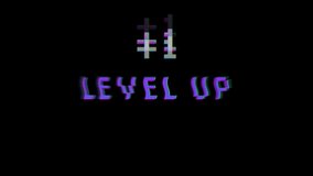 Retro Level Up glitch animation on a black background  - Powered by Shutterstock - Get 15% off with code: PIKWIZARD15
