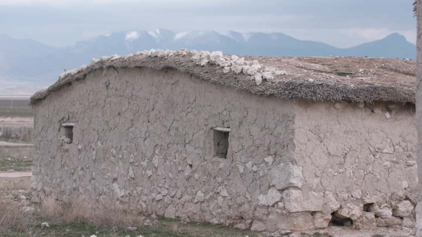 A house made of adobe in the village.