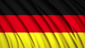 Germany flag in motion. National background. Smooth fabric waves. 4K video. 3D rendering.