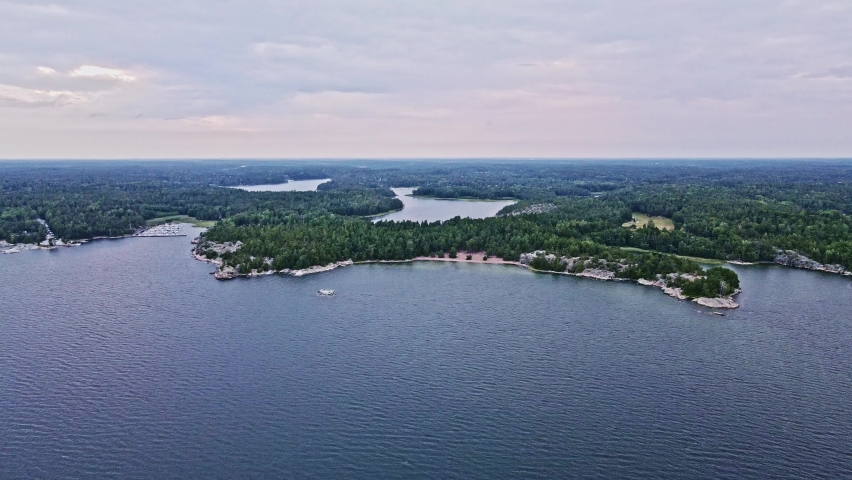 Popular sandy beach on Björnö outside Stockholm