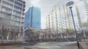 Digital icons with increasing numbers on multiple speech bubbles floating against cityscape. social media networking and technology concept - Powered by Shutterstock - Get 15% off with code: PIKWIZARD15