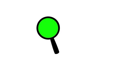 Magnifying Glass Animation on White Background With Green Screen