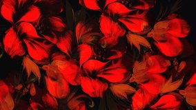 Red flower on black background. Painting and computer collage. - Powered by Shutterstock - Get 15% off with code: PIKWIZARD15