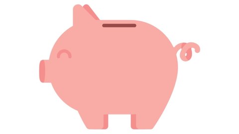 Coin falling in piggy bank