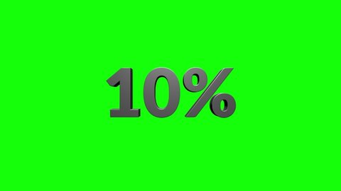 10 percent off 3d letters rotate on white background
