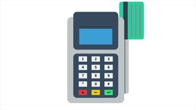 Payment terminal. Card payment. Vector. Animated terminal. Print check. Online payment. Vector animation. E-commerce. Credit card. Bank terminal. Business. - Powered by Shutterstock - Get 15% off with code: PIKWIZARD15