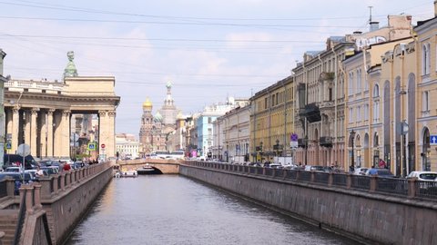 Russia. Saint Petersburg July 2021. View of the Church of the Savior on Spilled Blood