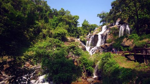 Chiangmai, Thailand - January 20, 2020 : The beautiful scenery of "Mae Klang Waterfall" located at Doi Inthanon National Park