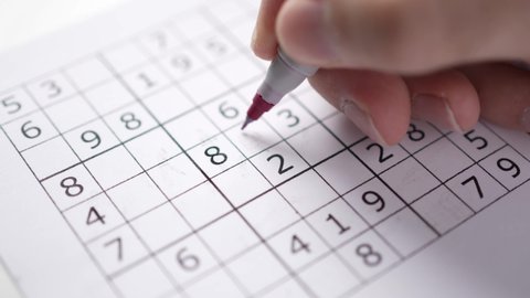 Solving a sudoku puzzle with a pen