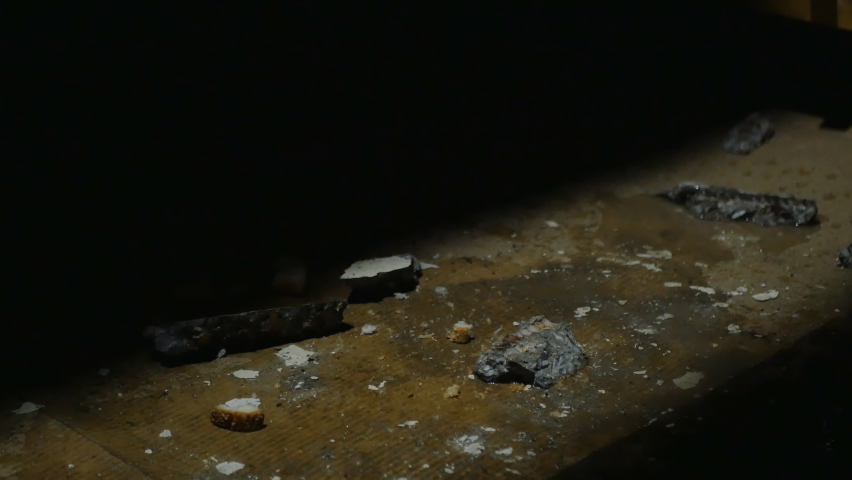 the captive inmate in the basement was thrown into the hostage with pieces of bread and a bottle of drinking water. Male hands from the darkness took food and drink greedily. Abduction into slavery