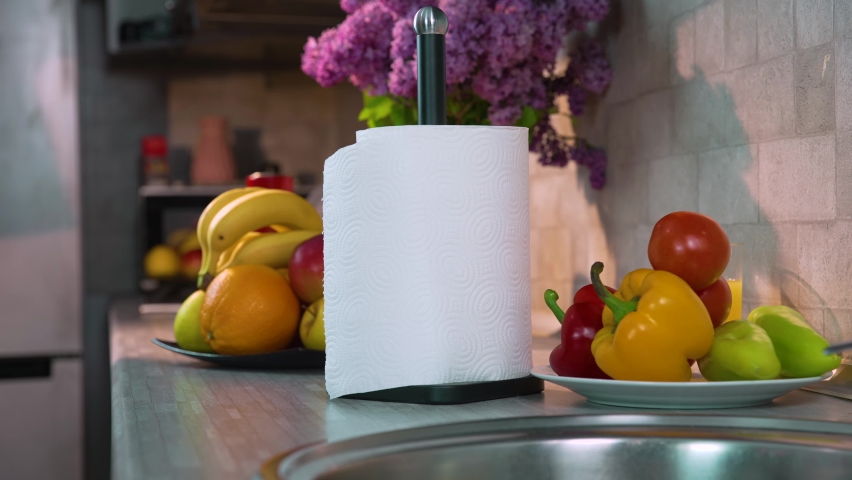 Kitchen Paper usage fruits vegetables | Shutterstock HD Video #1077013232