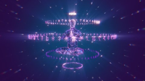 looped 3d animation magic mantra creates a reality around the worshipper