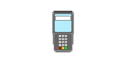 Payment Terminal Card Payment Animation On Stock Footage Video (100% ...