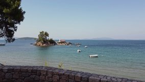 Ellinikon Beach, saint Nikolas, Greek Island of Evia, drone video shot