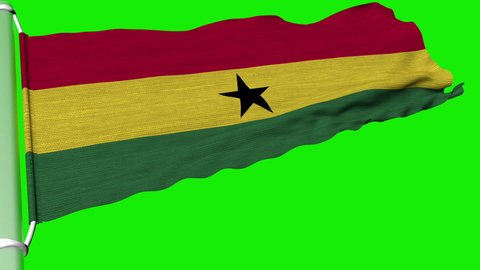 The flag of Ghana swayed in the continuous force of the wind.