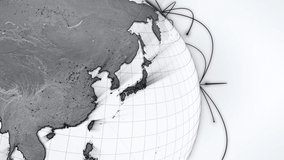 Growing global network. Internet and business concept. Connecting people all around the world. Close-up of Earth. Black on white background. Seamless loop. 4K - Powered by Shutterstock - Get 15% off with code: PIKWIZARD15