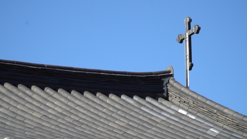 Cheongju, Chungcheongbuk-do, South Korea - September, 2019: Cheongju Anglican Church is a hanok church of the Anglican Church of Korea located in Cheongju-si, South Korea. Built in 1935.