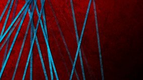 Blue geometric stripes on dark red grunge background. Technology motion design. Seamless looping. Video animation Ultra HD 4K 