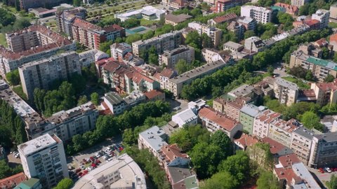 Panoramic View Of Novi Sad, Vojvodina, Serbia At Daytime - aerial drone shot