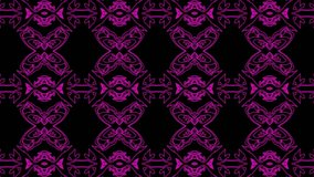 Abstract purple geometric seamless pattern background. Abstract Stripes Kaleidoscope Loop. Fast Psychedelic Colorful Kaleidoscope VJ background. Disco Abstract Motion Background. Kaleidoscope effect