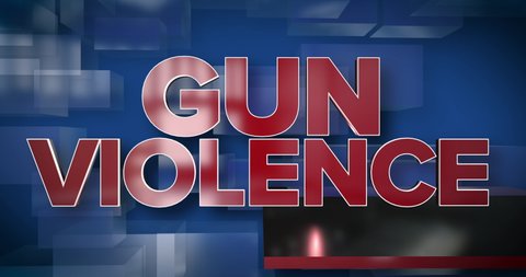 A red and blue dynamic 3D Gun Violence background title page animation.  	