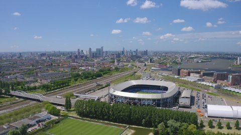 Rotterdam, Netherlands - June 2021: De Kuip, famous stadium of Feyenoord Rotterdam 
