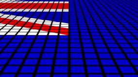 Australia Flag animated in pixel grid style technology background