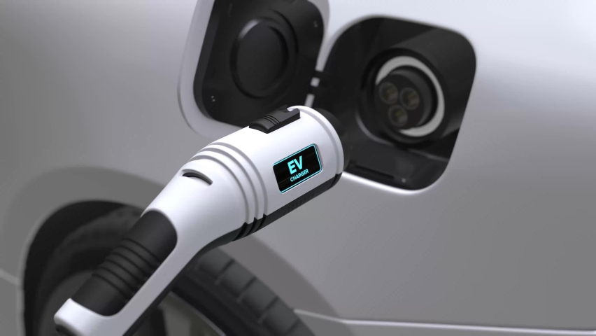 Electric car power charging, Charging technology, Clean energy filling technology. | Shutterstock HD Video #1077158072