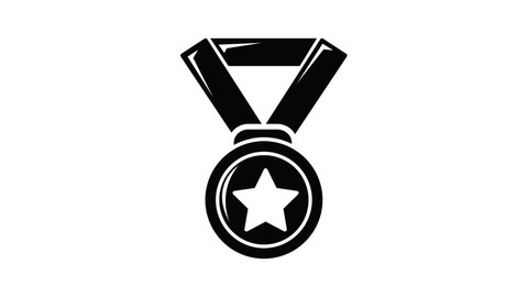 Hockey champion medal icon animation simple best object on white