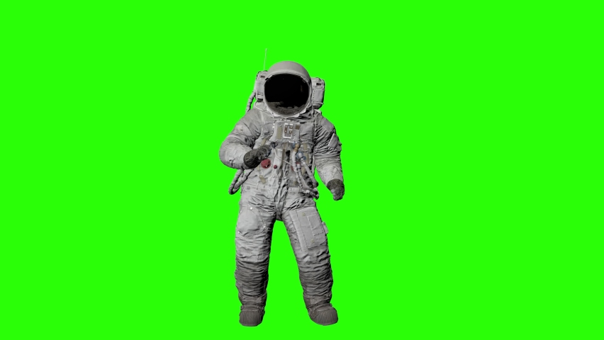 Astronaut Dancing on Green Screen. | Shutterstock HD Video #1077169145