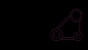 Glowing neon line Timing belt kit icon isolated on black background. 4K Video motion graphic animation.