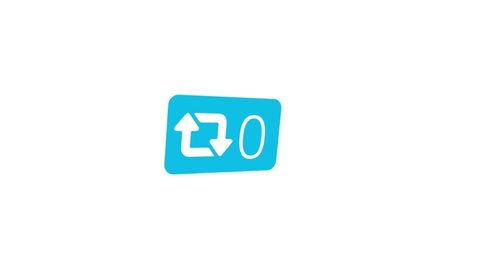 Counting Retweets Icon Animation Social Media Stock Footage Video (100% ...